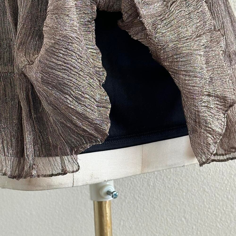 handmade gold shimmer circle ruffled mini skirt - Picture 2 of 11